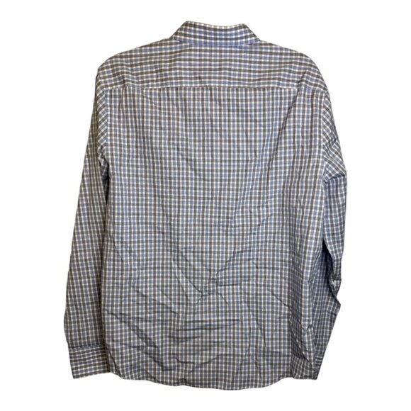 UntuckIt Shirt Men's Size Large‎ Slim Fit Gingham Blue White - Picture 2 of 3